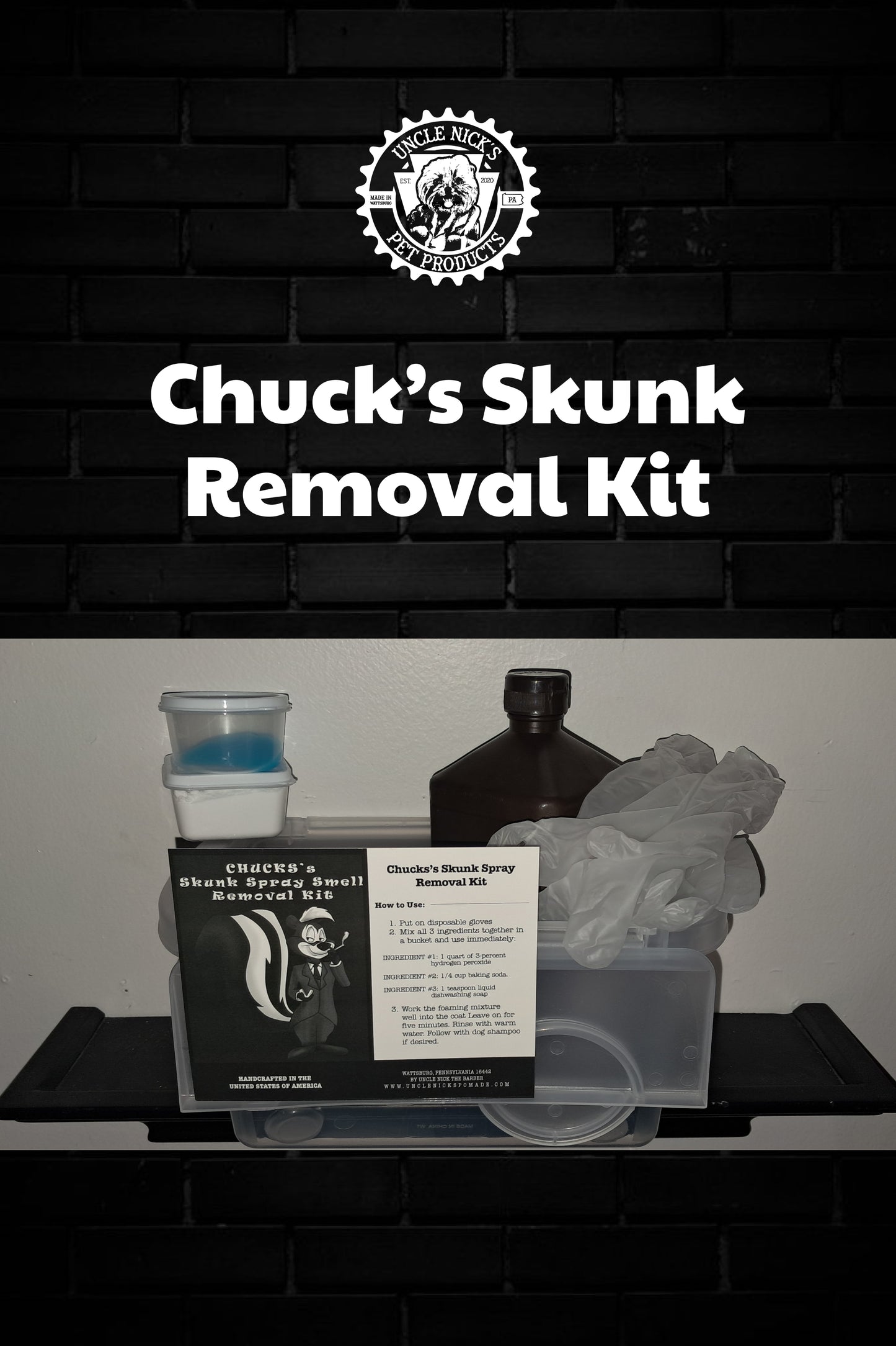Chuck’s Skunk Spray Smell Removal Kit